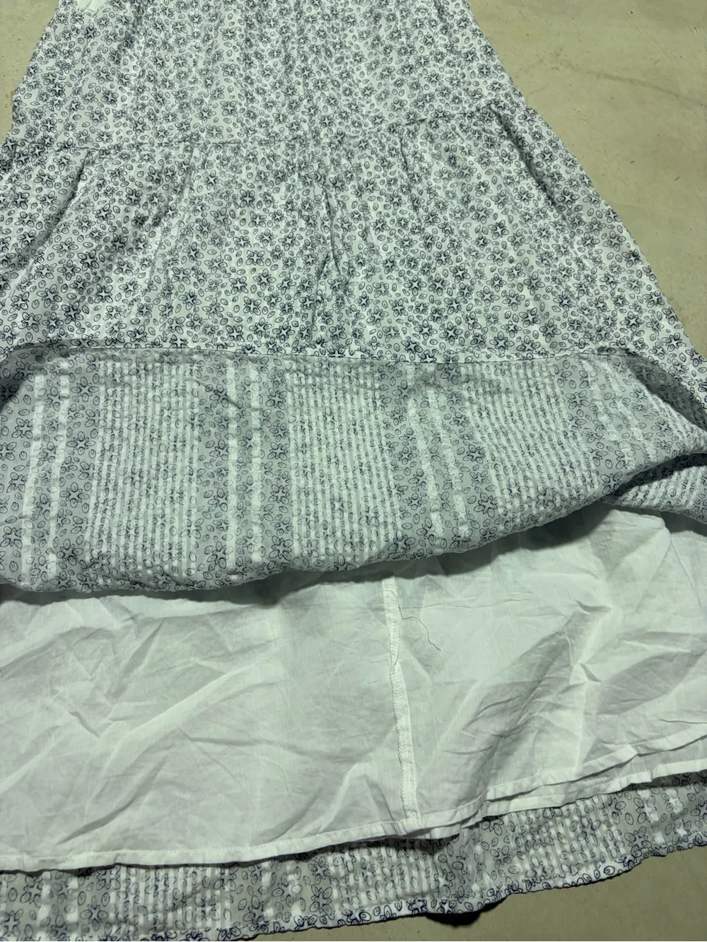 Loft white Floral Tiered cotton Sundress medium